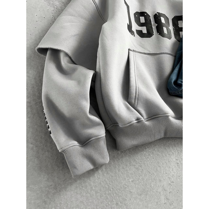 Oversize худі на флісі з принтом