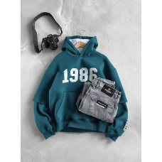 Oversize худі на флісі з принтом