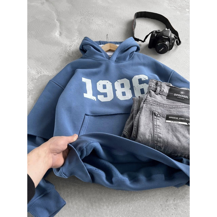 Oversize худі на флісі з принтом