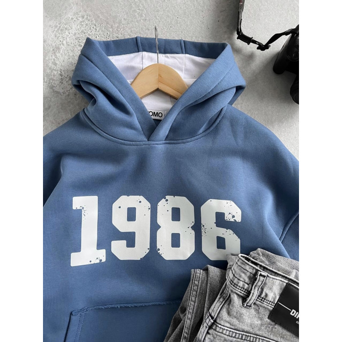 Oversize худі на флісі з принтом