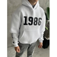 Oversize худі на флісі з принтом
