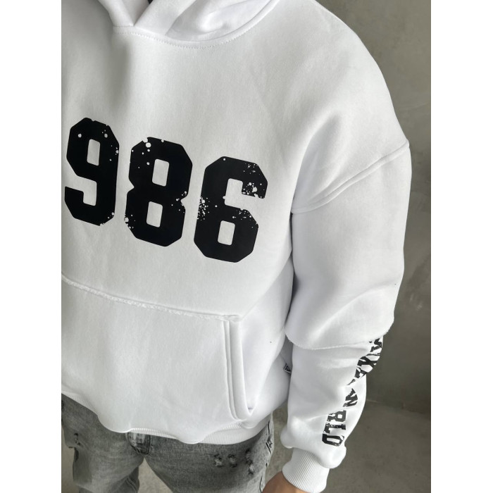 Oversize худі на флісі з принтом