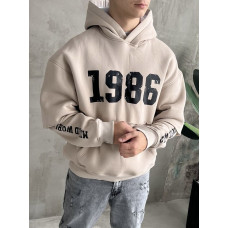 Oversize худі на флісі з принтом