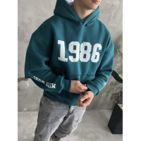Oversize худі на флісі з принтом