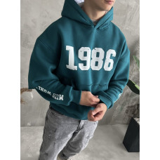 Oversize худі на флісі з принтом