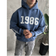 Oversize худі на флісі з принтом