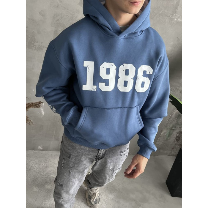 Oversize худі на флісі з принтом