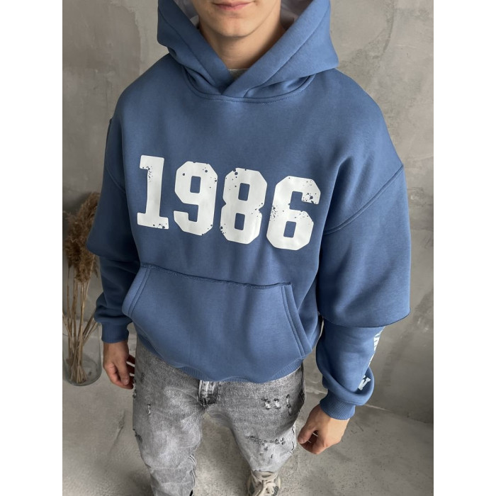 Oversize худі на флісі з принтом