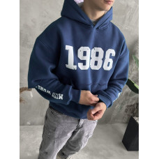 Oversize худі на флісі з принтом