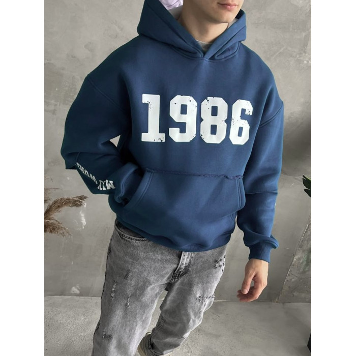 Oversize худі на флісі з принтом
