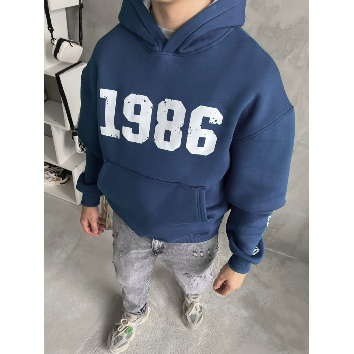 Oversize худі на флісі з принтом