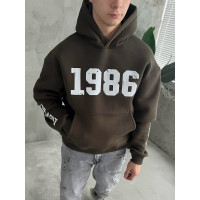 Oversize худі на флісі з принтом
