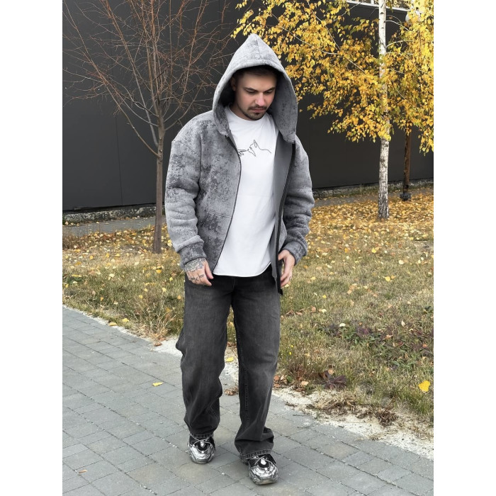 Об'ємний худі на блискавці