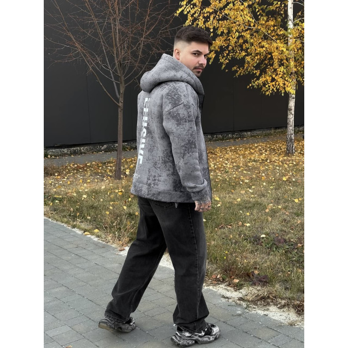 Об'ємний худі на блискавці
