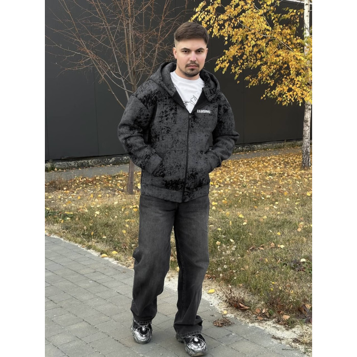 Об'ємний худі на блискавці