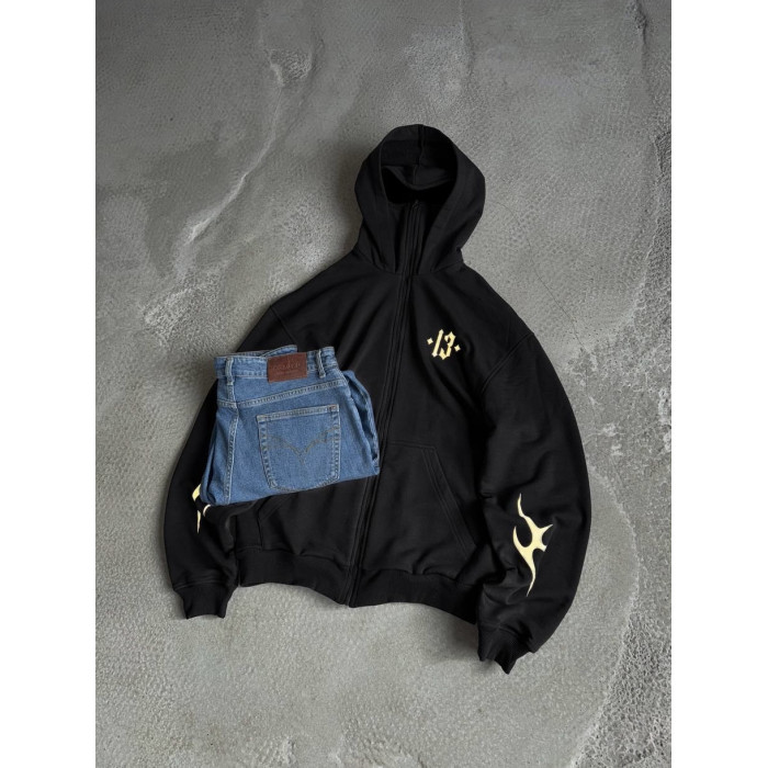Oversize худі з рефлективним принтом