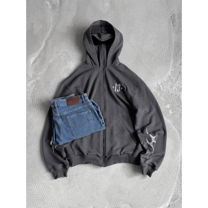 Oversize худі з рефлективним принтом