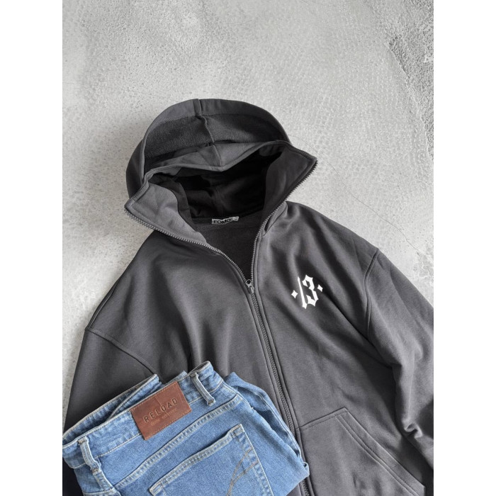 Oversize худі з рефлективним принтом