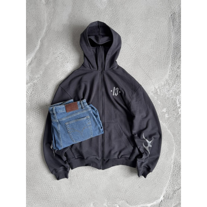 Oversize худі з рефлективним принтом