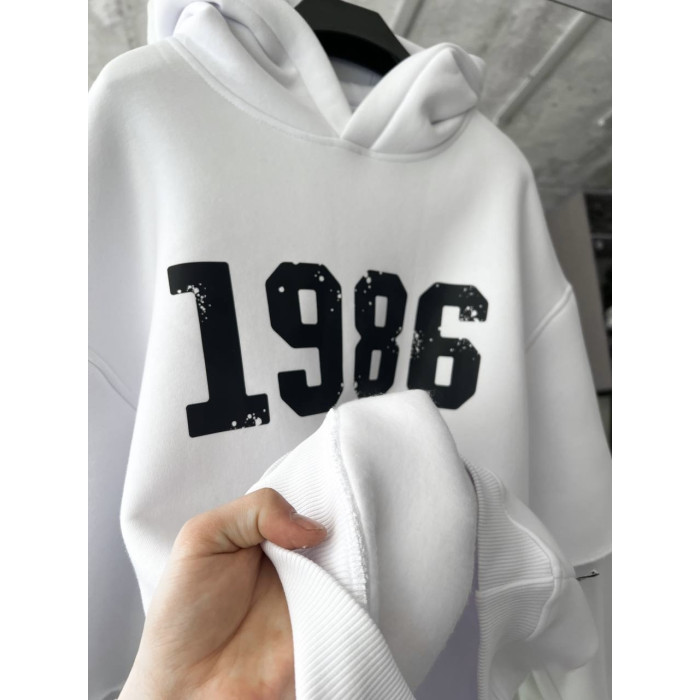 Oversize худі на флісі з принтом