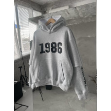 Oversize худі на флісі з принтом