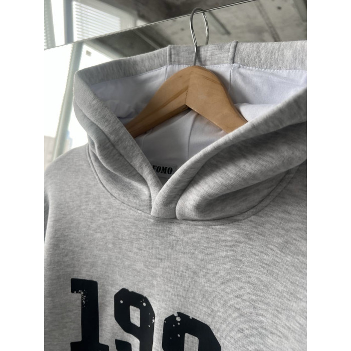Oversize худі на флісі з принтом