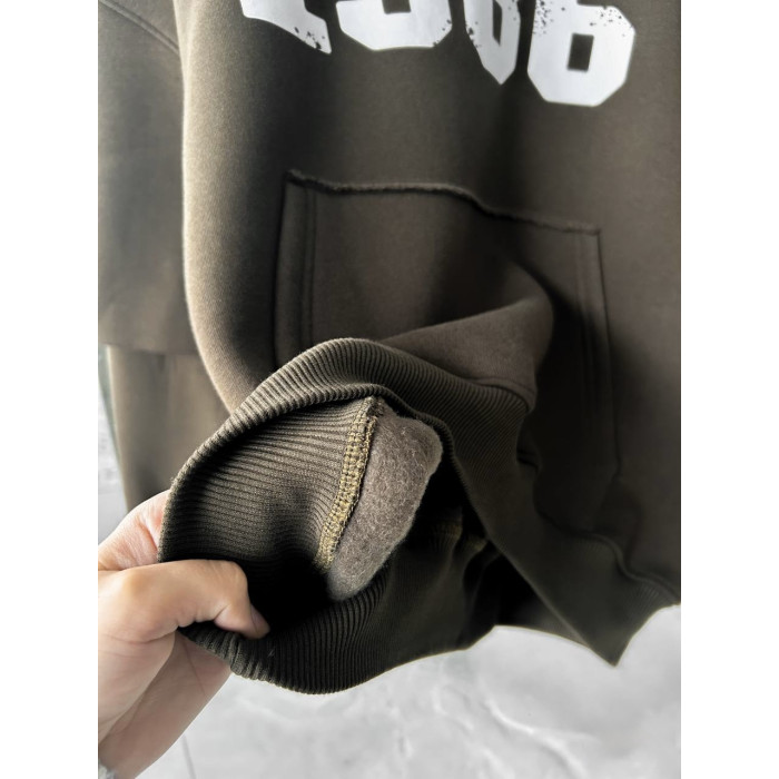Oversize худі на флісі з принтом