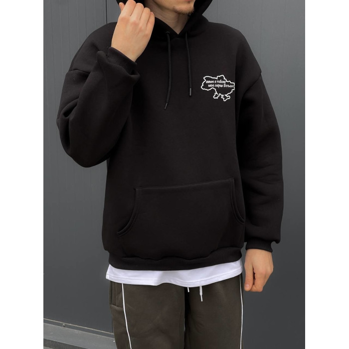 Oversize худі на флісі з надписом
