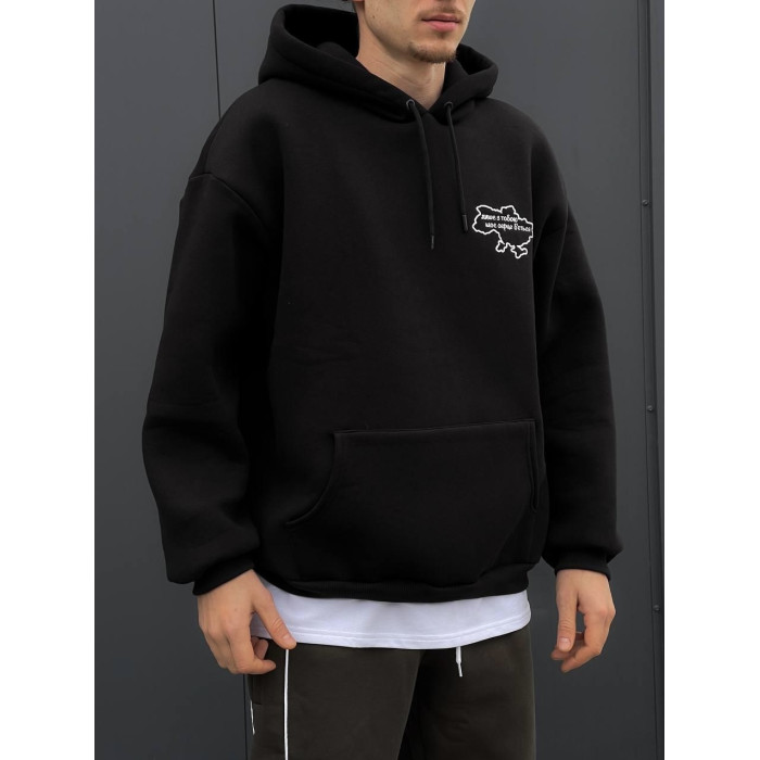Oversize худі на флісі з надписом