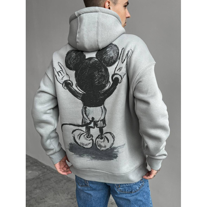 Oversize худі на флісі з принтом
