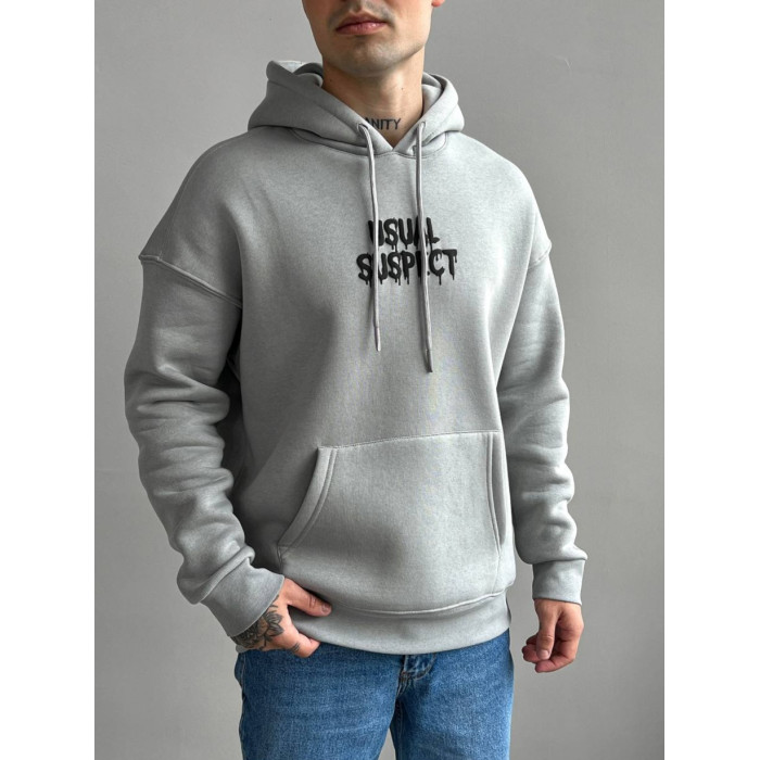 Oversize худі на флісі з принтом