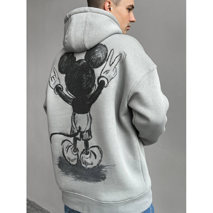 Oversize худі на флісі з принтом