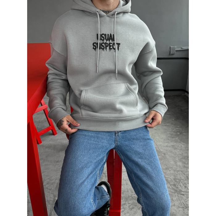 Oversize худі на флісі з принтом