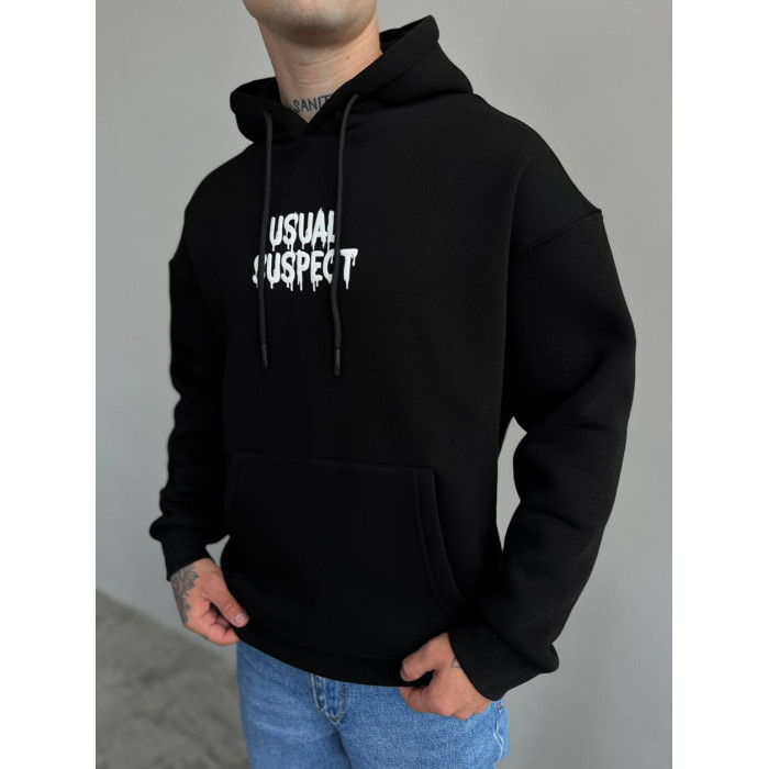 Oversize худі на флісі з принтом