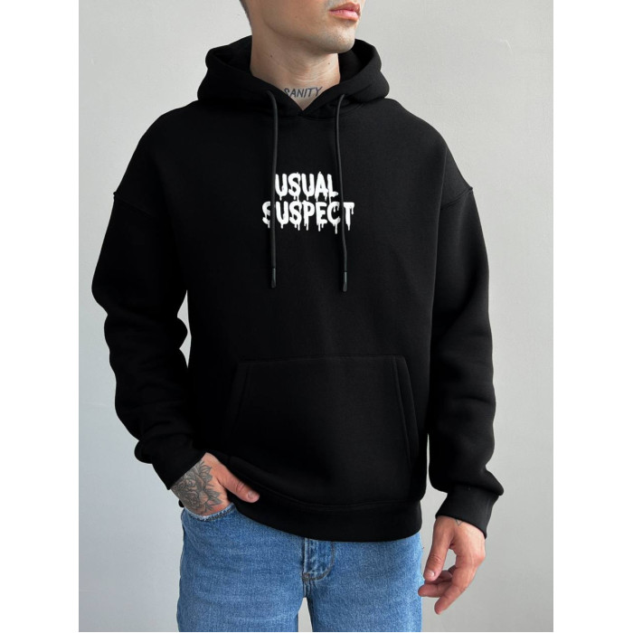 Oversize худі на флісі з принтом