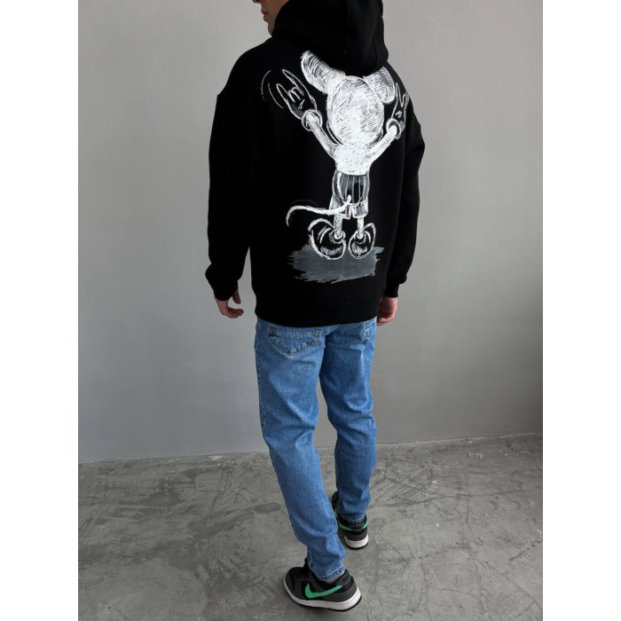 Oversize худі на флісі з принтом