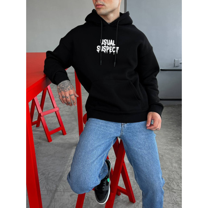 Oversize худі на флісі з принтом