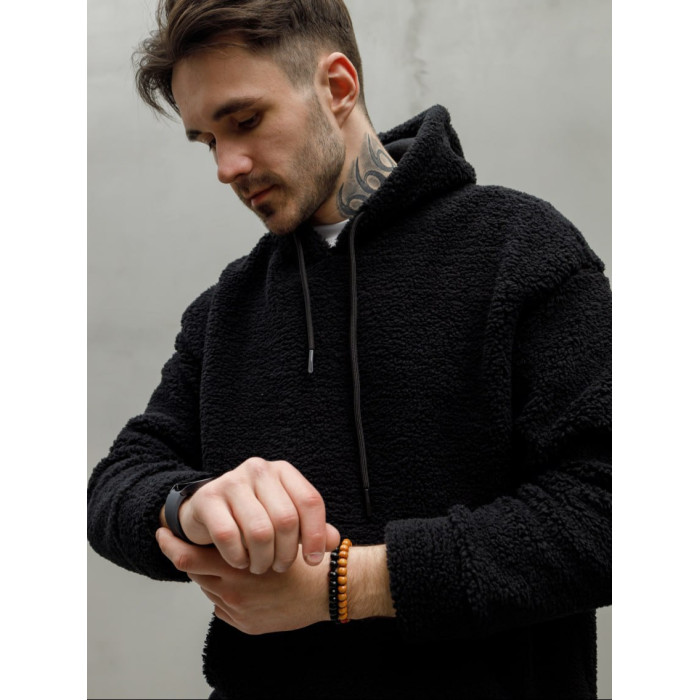 Oversize худі з плюшевої тканини