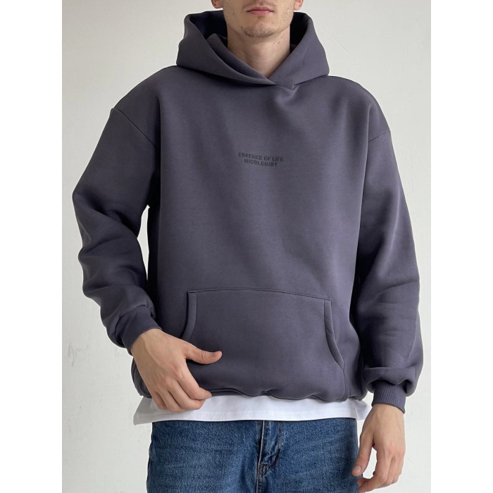 Oversize худі на флісі з надписом