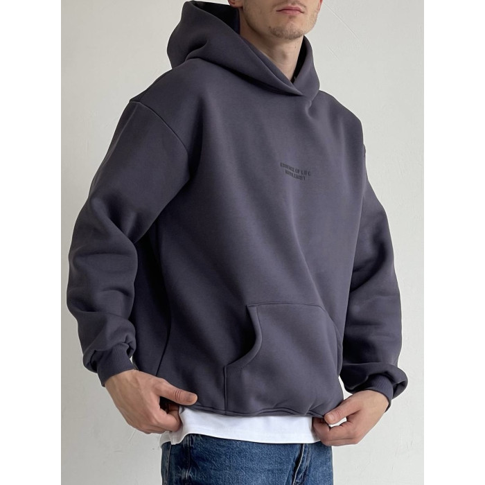 Oversize худі на флісі з надписом