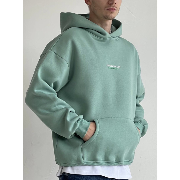 Oversize худі на флісі з надписом