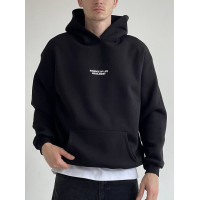 Oversize худі на флісі з надписом