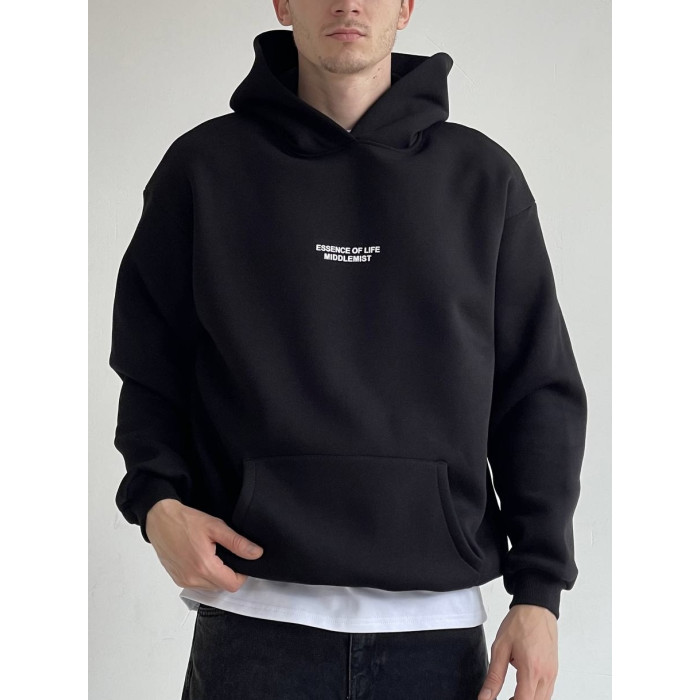 Oversize худі на флісі з надписом