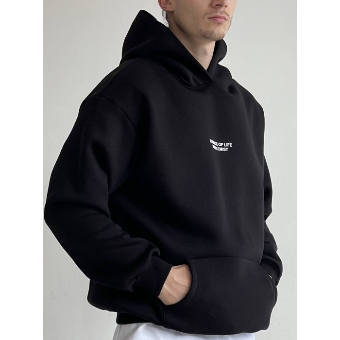 Oversize худі на флісі з надписом