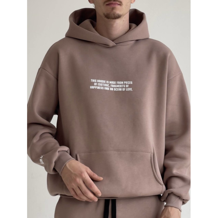 Oversize худі на флісі з надписом