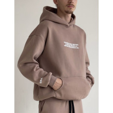 Oversize худі на флісі з надписом