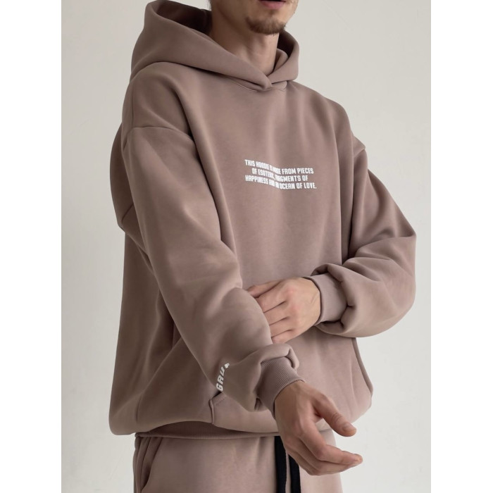 Oversize худі на флісі з надписом
