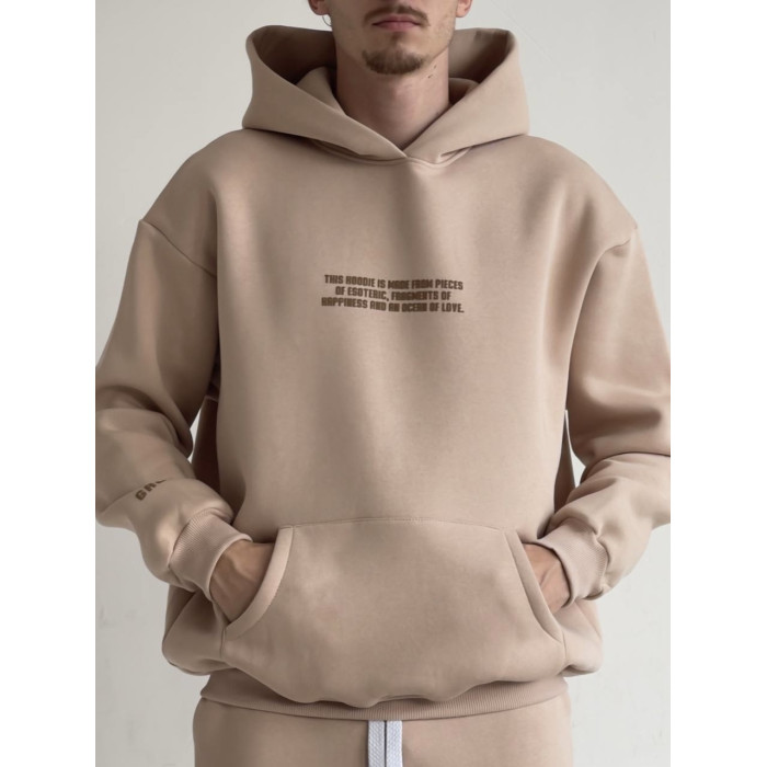 Oversize худі на флісі з надписом