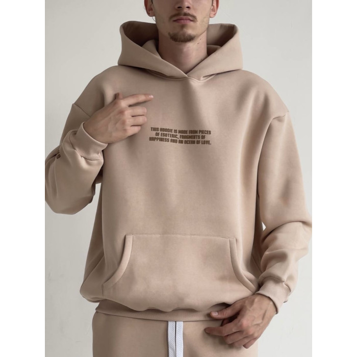 Oversize худі на флісі з надписом