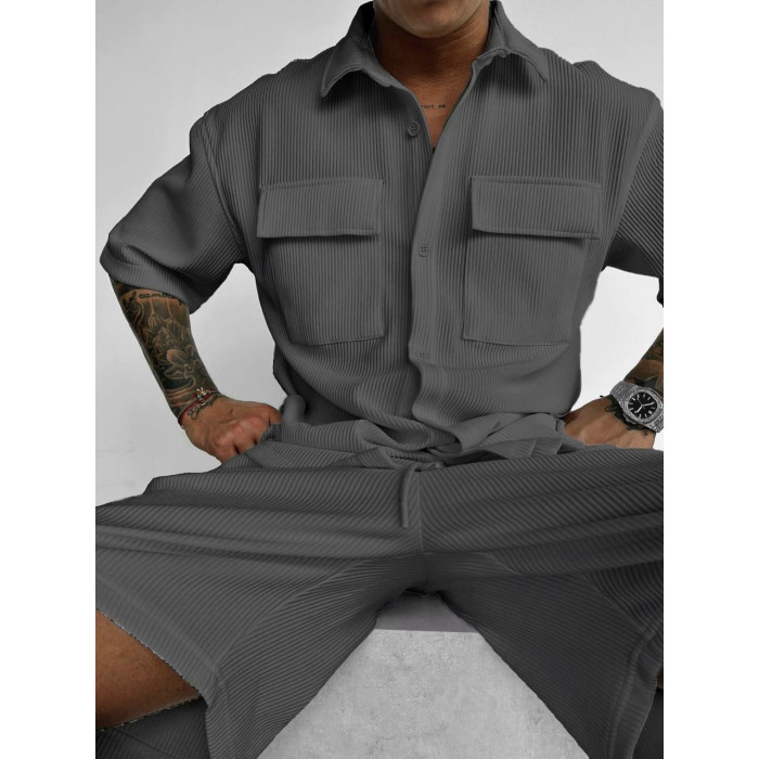 Літній oversize костюм у рубчик